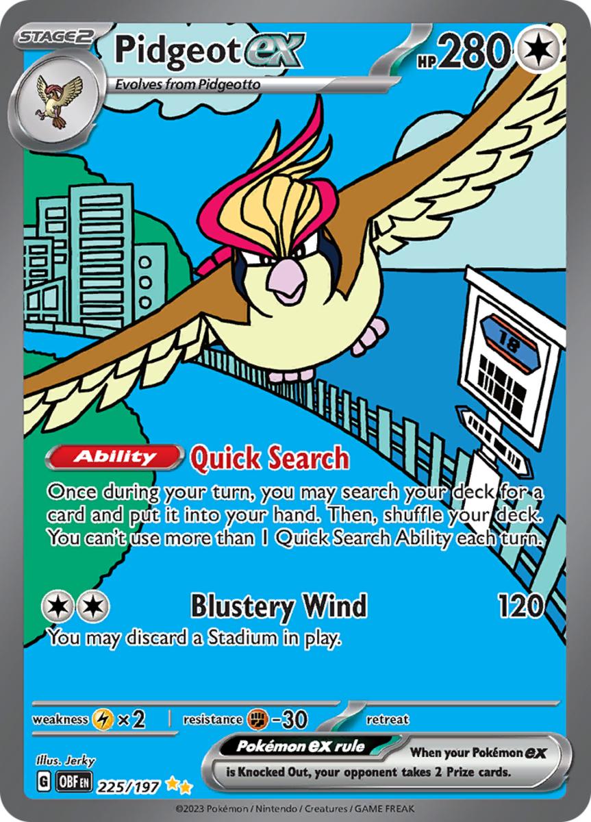 Pidgeot ex illustration rare from Obsidian Flames